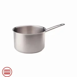 Agnelli Acciaio Inox Casseruola Alta Induzione Con Manico Tubolare