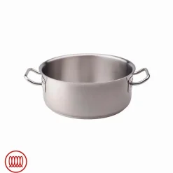 Agnelli Acciaio Inox Casseruola Bassa Induzione Con Due Maniglie