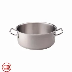Agnelli Acciaio Inox Casseruola Bassa Induzione Con Due Maniglie
