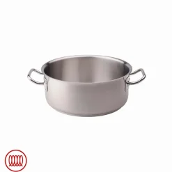 Agnelli Acciaio Inox Casseruola Bassa Induzione Con Due Maniglie