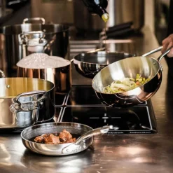 Agnelli Acciaio Inox Padella Bassa Induzione Con Manico Tubolare