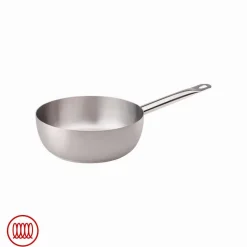 Agnelli Acciaio Inox Padella Alta Conica Induzione Con Manico Tubolare