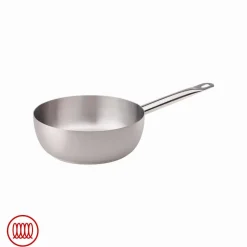 Agnelli Acciaio Inox Padella Alta Conica Induzione Con Manico Tubolare