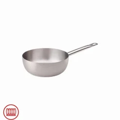 Agnelli Acciaio Inox Padella Alta Conica Induzione Con Manico Tubolare