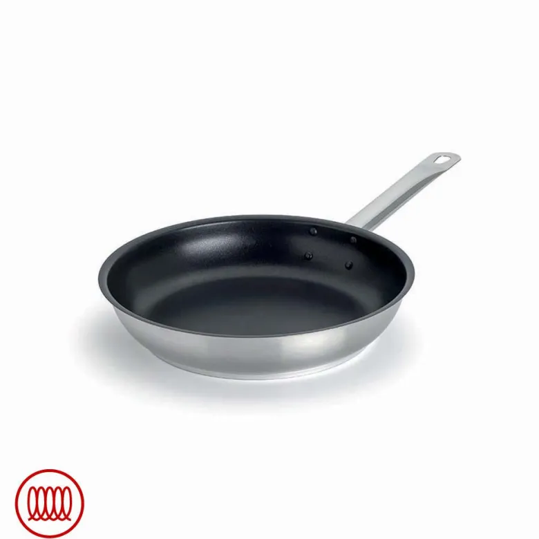 Agnelli Acciaio Inox Platinum Padella Bassa Induzione Antiaderente Con Manico