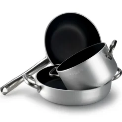Agnelli Acciaio Inox Platinum Padella Bassa Induzione Antiaderente Con Manico