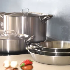 Agnelli Acciaio Inox Tegame Basso Induzione Con Due Maniglie