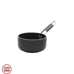 Agnelli AlBlack Casseruola Alta Induzione In Alluminio Antiaderente 5mm Con Manico Cool Inox