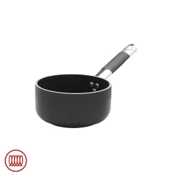 Agnelli AlBlack Casseruola Alta Induzione In Alluminio Antiaderente 5mm Con Manico Cool Inox