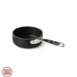 Agnelli AlBlack 1907 Casseruola Bassa Induzione In Alluminio Antiaderente 5mm Con Manico Inox