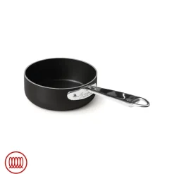 Agnelli AlBlack 1907 Casseruola Bassa Induzione In Alluminio Antiaderente 5mm Con Manico Inox