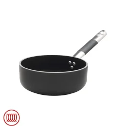 Agnelli AlBlack Casseruola Bassa Induzione In Alluminio Antiaderente 5mm Con Manico Cool Inox
