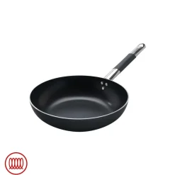 Agnelli AlBlack Padella Alta Svasata Induzione In Alluminio Antiaderente 5mm Con Manico Cool Inox
