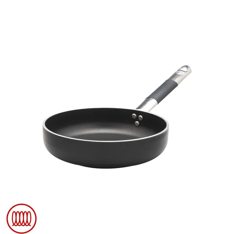 Agnelli AlBlack Padella Alta Sautè Induzione In Alluminio Antiaderente 5mm Con Manico Cool Inox