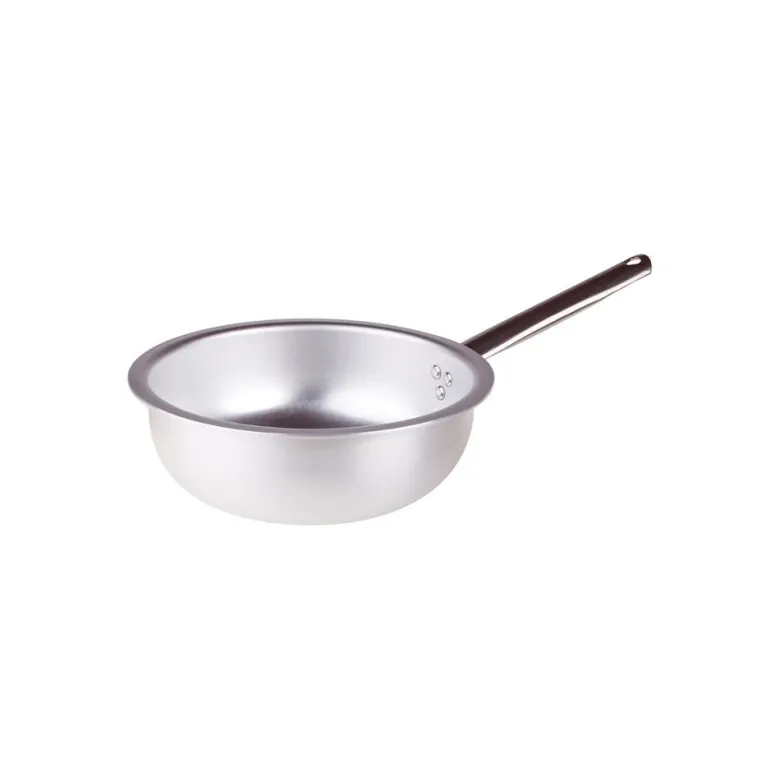 Agnelli Alluminio 3mm Professionale Padella Alta Da Mantecatura Con Manico Tubolare Inox