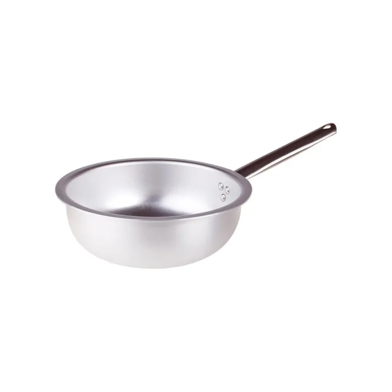 Agnelli Alluminio 3mm Professionale Padella Alta Da Mantecatura Con Manico Tubolare Inox