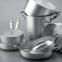 Agnelli Alluminio 3mm Professionale Padella Bassa Svasata Con Manico Cool Inox