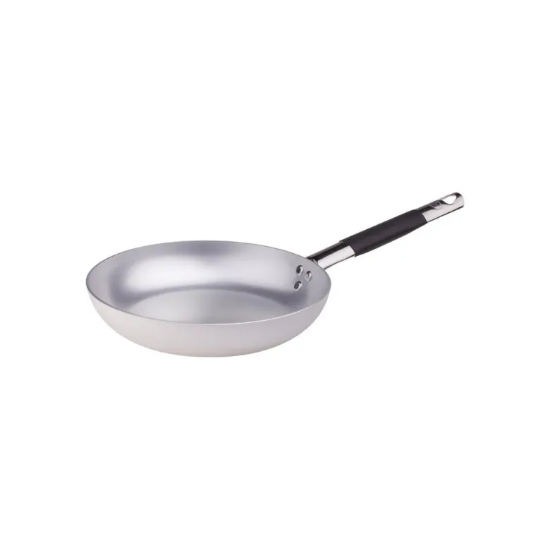 Agnelli Alluminio 3mm Professionale Padella Bassa Svasata Con Manico Cool Inox