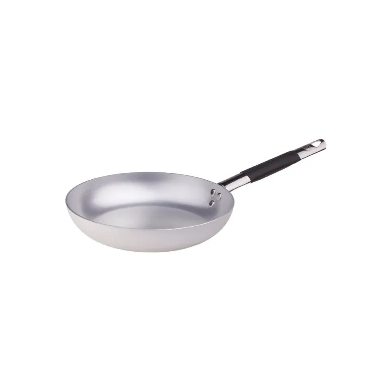 Agnelli Alluminio 3mm Professionale Padella Bassa Svasata Con Manico Cool Inox