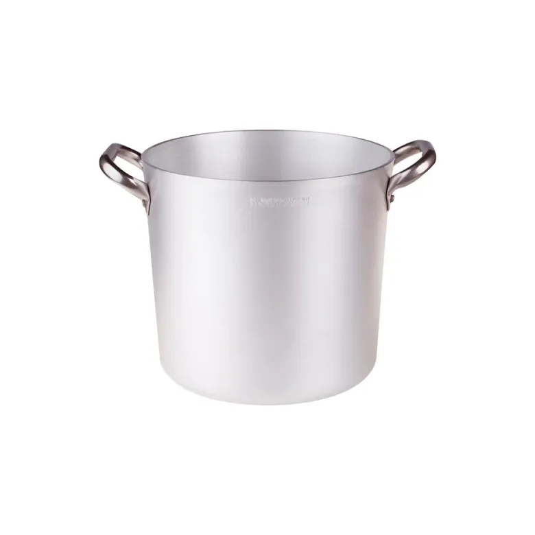 Agnelli Alluminio 3mm Professionale Pentola Alta Con 2 Maniglie Inox