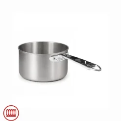 Agnelli Alu-Inox 3-ply Casseruola Alta Induzione Con Manico Tubolare In AluInox
