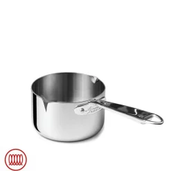 Agnelli Alu-Inox 3-ply Casseruola Alta Induzione Con Manico Tubolare In AluInox