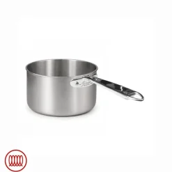 Agnelli Alu-Inox 3-ply Casseruola Alta Induzione Con Manico Tubolare In AluInox