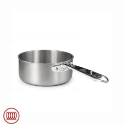 Agnelli Alu-Inox 3-ply Casseruola Bassa Induzione Con Manico Tubolare In AluInox