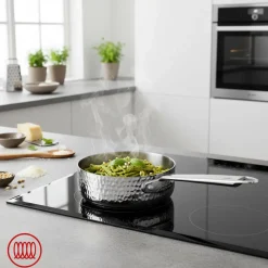 Agnelli Alu-Inox 3-ply Casseruola Bassa Induzione Con Manico Tubolare In AluInox