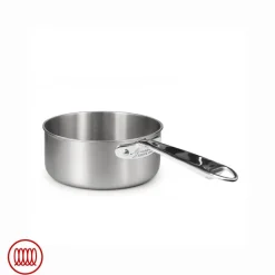 Agnelli Alu-Inox 3-ply Casseruola Bassa Induzione Con Manico Tubolare In AluInox