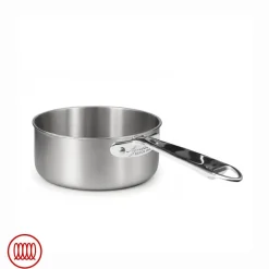 Agnelli Alu-Inox 3-ply Casseruola Bassa Induzione Con Manico Tubolare In AluInox