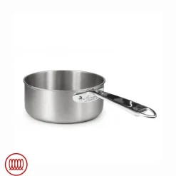 Agnelli Alu-Inox 3-ply Casseruola Bassa Induzione Con Manico Tubolare In AluInox