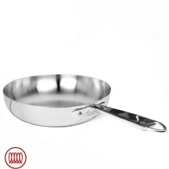 Agnelli Alu-Inox 3-ply Padella Alta Induzione Con Manico Tubolare In AluInox