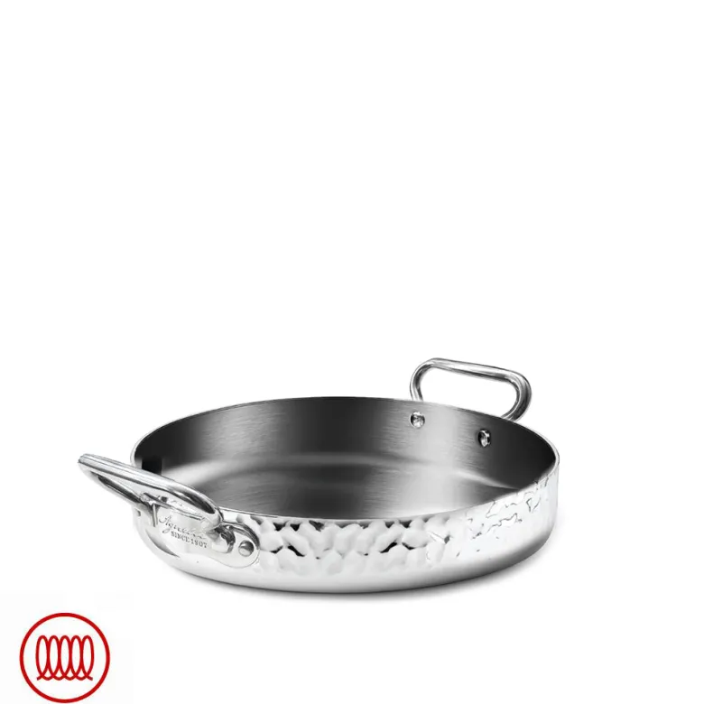 Agnelli Alu-Inox 3-ply Tegame Basso Induzione Con Due Maniglie In AluInox Satinato