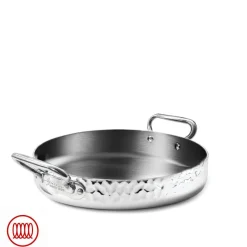 Agnelli Alu-Inox 3-ply Tegame Basso Induzione Con Due Maniglie In AluInox Satinato