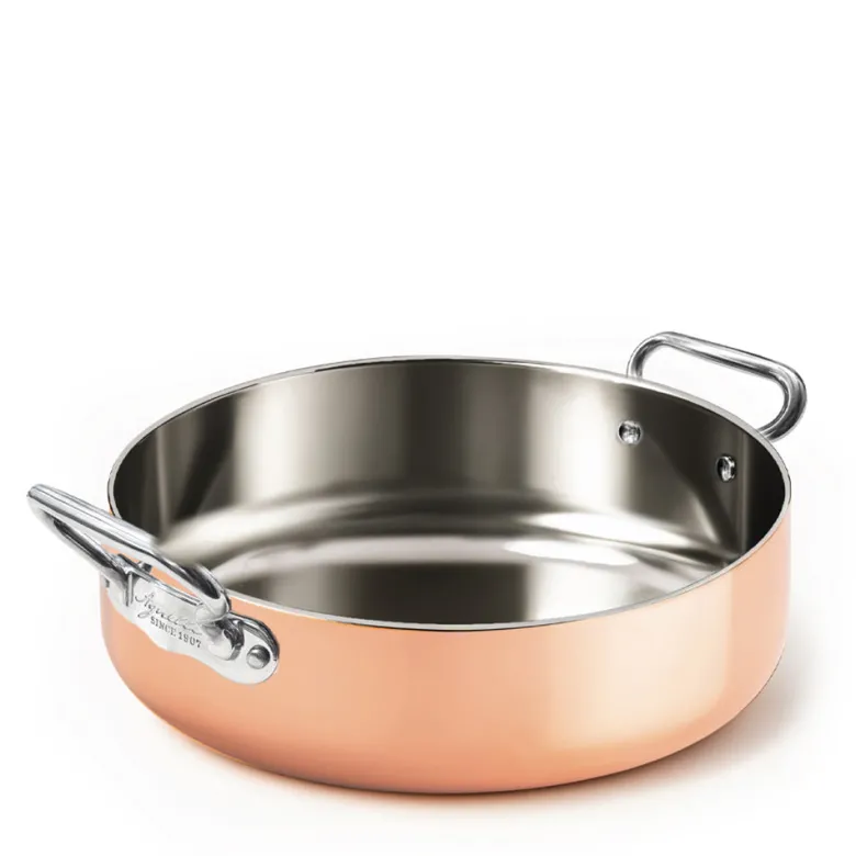 Agnelli Copper4 Tegame Basso Induzione Con 2 Maniglie