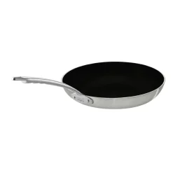 Agnelli Induction Chef 2-Ply Padella Bassa Svasata Antiaderente SharkSkin In Alluminio Con Manico Inox
