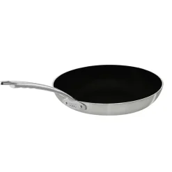 Agnelli Induction Chef 2-Ply Padella Bassa Svasata Antiaderente SharkSkin In Alluminio Con Manico Inox