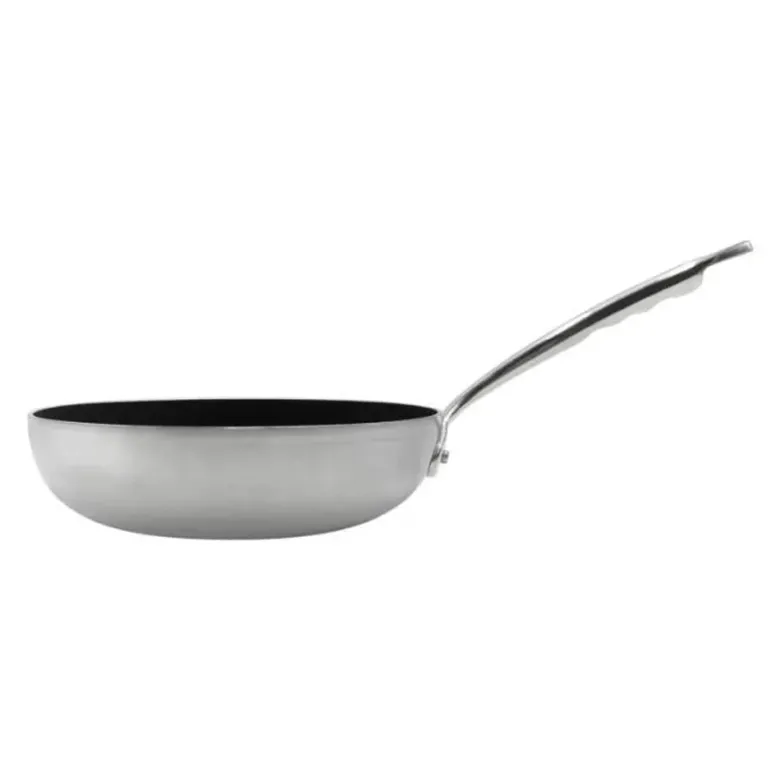 Agnelli Induction Chef 2-Ply Padella Alta Svasata Antiaderente SharkSkin In Alluminio Con Manico Inox