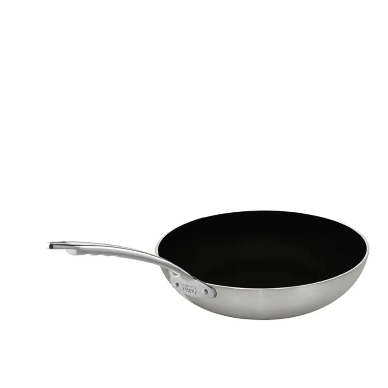 Agnelli Induction Chef 2-Ply Padella Alta Svasata Antiaderente SharkSkin In Alluminio Con Manico Inox