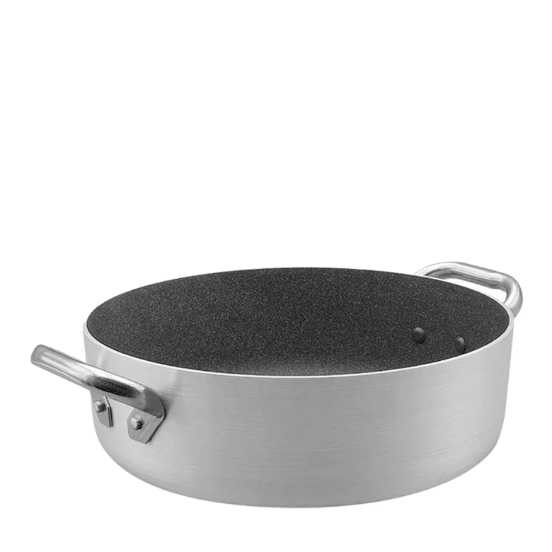 Agnelli SharkSkin Casseruola Bassa In Alluminio Antiaderente Con 2 Maniglie Acciaio Inox
