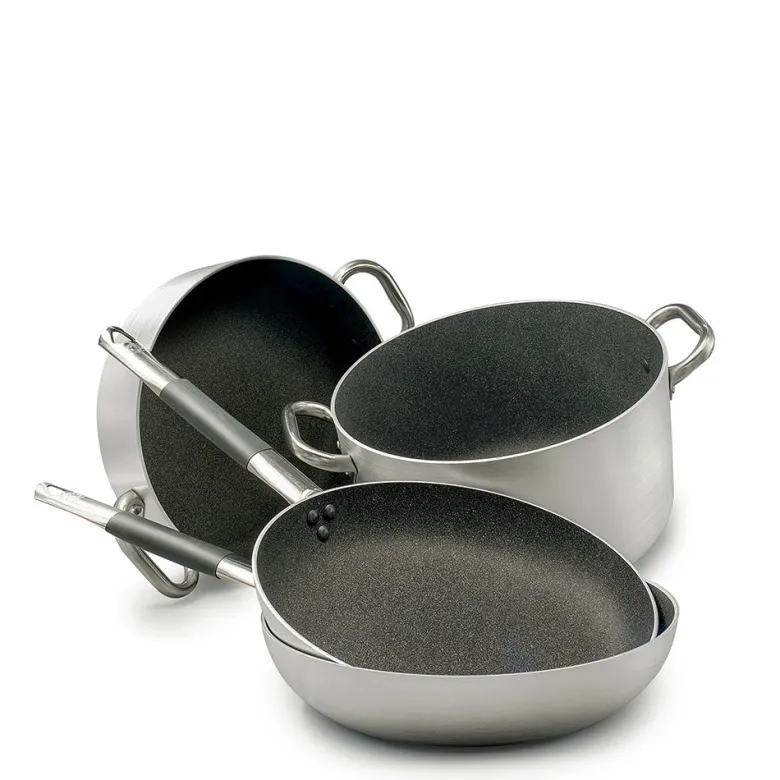 Agnelli SharkSkin Casseruola Bassa In Alluminio Antiaderente Con 2 Maniglie Acciaio Inox
