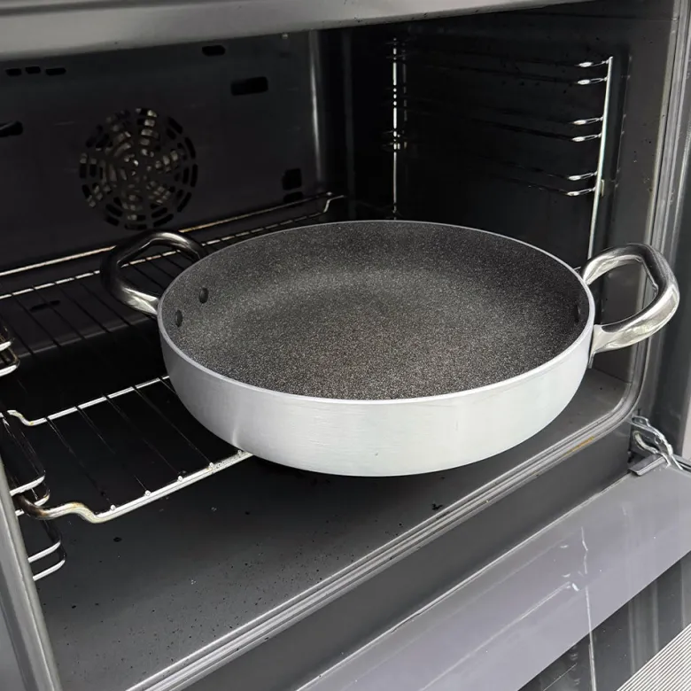 Agnelli SharkSkin Casseruola Bassa In Alluminio Antiaderente Con 2 Maniglie Acciaio Inox