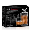 Bormioli Luigi Mixology Elixir Set Whisky Bottiglia e Bicchieri In Vetro - Set 5 Pz