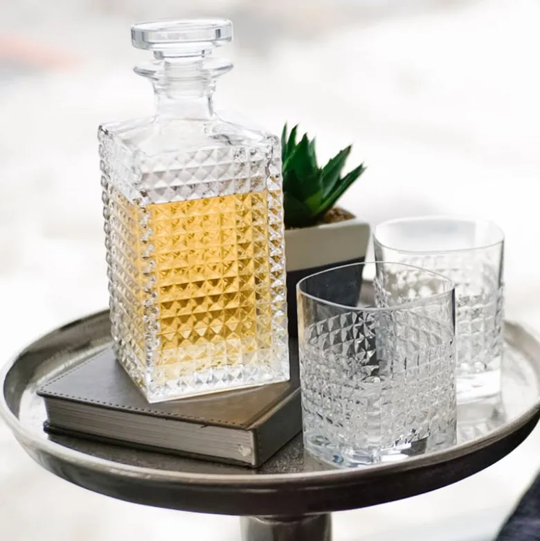 Bormioli Luigi Mixology Elixir Set Whisky Bottiglia e Bicchieri In Vetro - Set 5 Pz