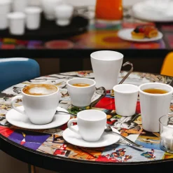Bormioli Rocco Colour Palette Piattino Tazza Rotondo in Vetro Opale - Set 6 Pezzi