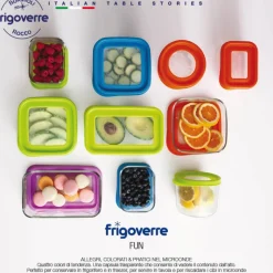 Bormioli Rocco Frigoverre Fun Contenitore Per Alimenti Rettangolare In Vetro - Set 2 Pz