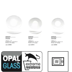 Bormioli Rocco Prometeo Servizio Piatti In Vetro Opale - Set 18 Pz