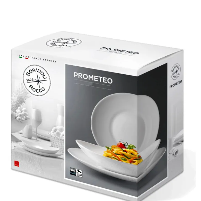 Bormioli Rocco Prometeo Servizio Piatti In Vetro Opale - Set 20 Pz