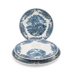 Churchill James Sadler & Sons Brookblue Servizio Piatti In Terracotta - Set 18 Pz
